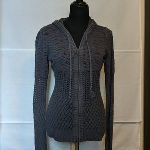 Athleta crochet zip up sweater